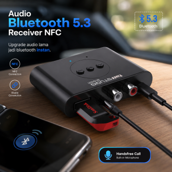 TaffSTUDIO Audio Bluetooth 5.3 Receiver Adapter NFC 3.5mm - BLS-B21