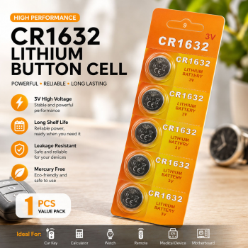 Gaopaaec Baterai Kancing CR1632 DL1632 Button Cell 3V Lithium 1 PCS