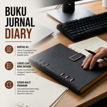 Toddi Buku Jurnal Binder Notebook Diary 192 Halaman Horizontal Line - JQY-B299