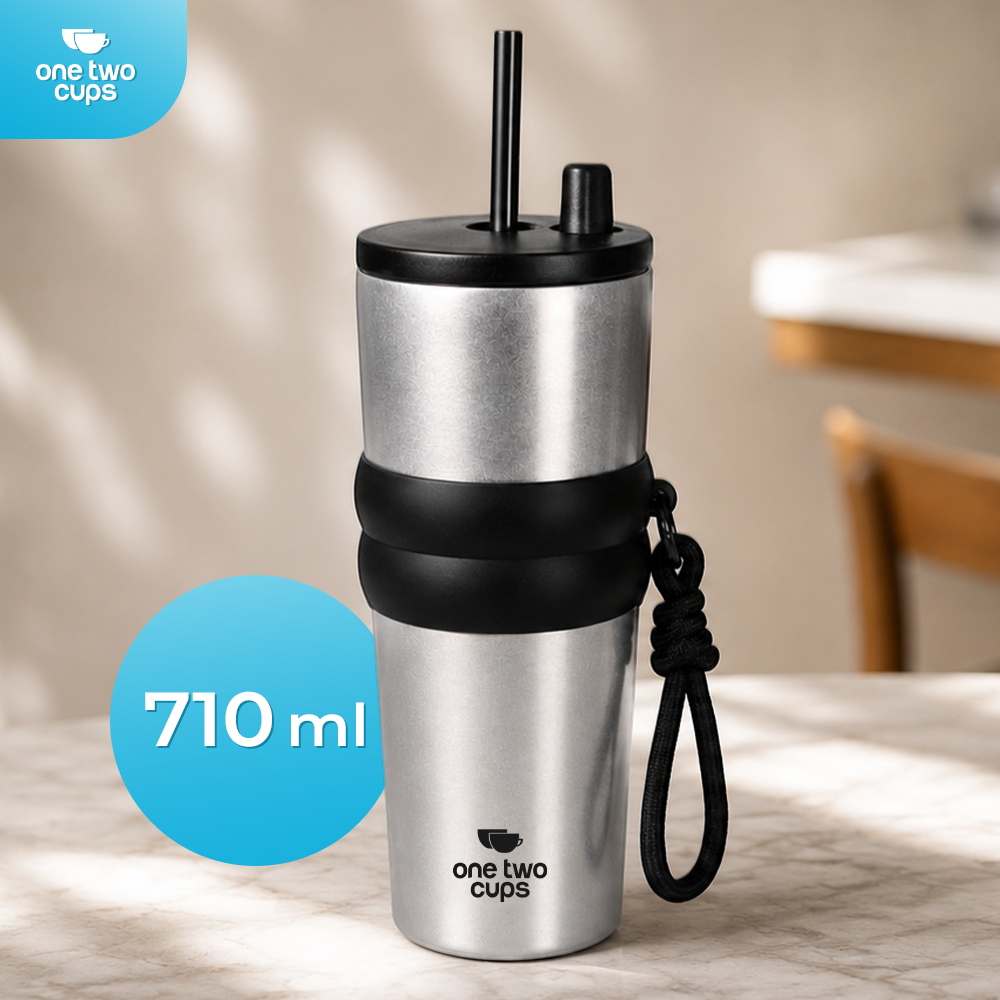 Gambar produk One Two Cups Botol Minum Tumbler Air Panas Dingin with Straw 710ml - YS-1000 - Utama