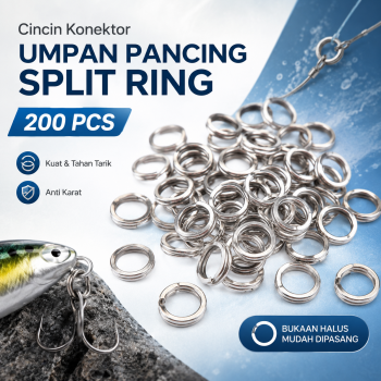 TaffSPORT Cincin Konektor Umpan Pancing Split Ring 200 PCS - LSH01