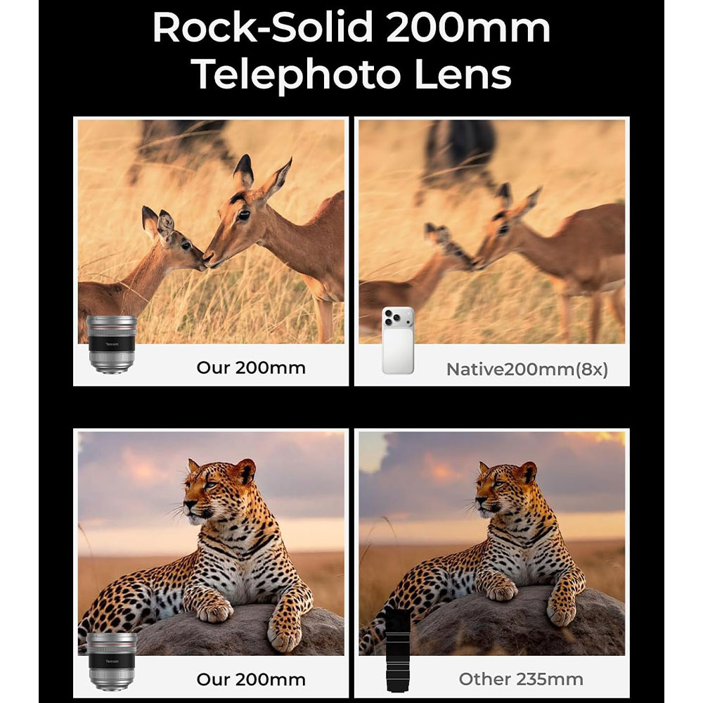 Gambar produk TELESIN Lensa Telephoto ED Glass 2X 200mm for iPhone 17 Pro Max - P5-FLT-015-TIP - 3