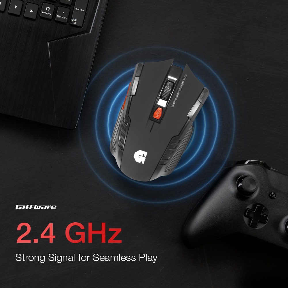 TaffGEAR Mouse Gaming Wireless Optical 2.4GHz Ergonomic 6 Key 1600DPI - W4 Gambar produk TaffGEAR Mouse Gaming Wireless Optical 2.4GHz Ergonomic 6 Key 1600DPI - W4 - 4