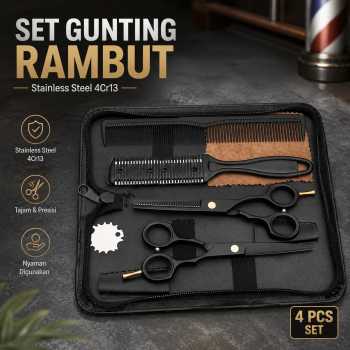 Gambar produk KNIFEZER Set Gunting Rambut 6in1 Teflon Coating Stainless Steel 4Cr13 - 440C