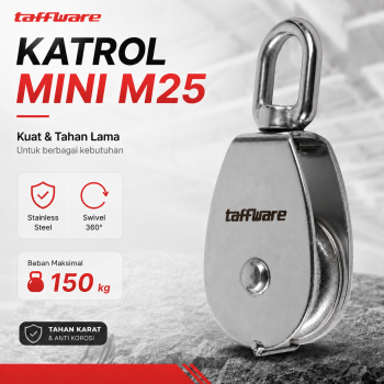 Gambar produk Taffware Katrol Kerekan Mini Serbaguna Swivel Pulley Stainless Steel M25