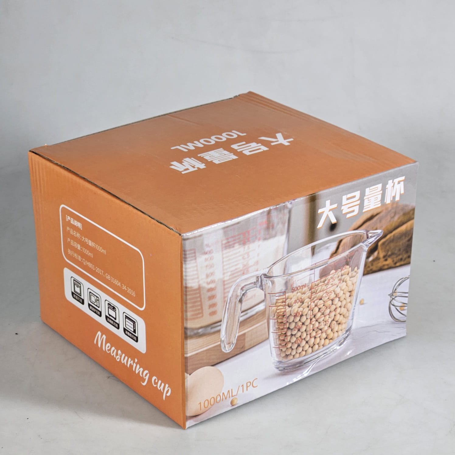 Gambar produk One Two Cups Gelas Ukur Takaran Kaca Microwave Heating Glass Cup 1000ml - GG-18 - Kemasan
