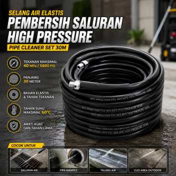 Bn Selang Air Elastis Pembersih Saluran Pipe Cleaner High Pressure Set - YN-75