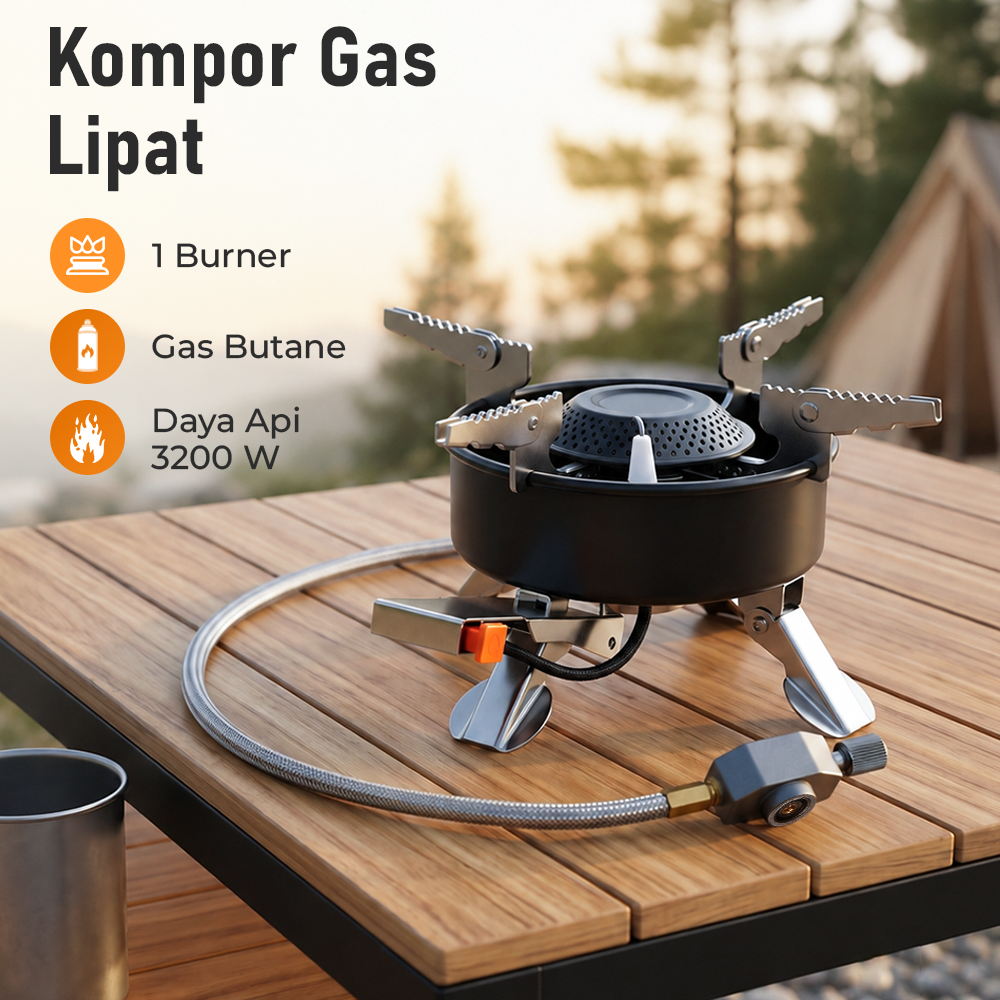 Gambar produk BONFIRE Kompor Gas Portable Lipat Outdoor 1 Burner Camping Stove - BF007 - Utama