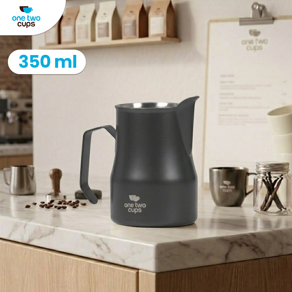 One Two Cups Milk Jug Pitcher Susu Latte Art Espresso Stainless Steel 350ml - AA050 Gambar produk One Two Cups Milk Jug Pitcher Susu Latte Art Espresso Stainless Steel 350ml - AA050 - Utama