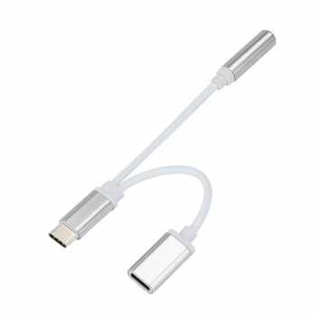Gambar produk Clu 2in1 Kabel Splitter USB Type C to Jack Audio 3.5mm dan Type C - L45 - 3