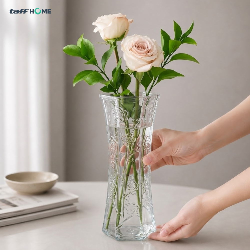 Gambar produk TaffHOME Vas Bunga Dekorasi Interior Ruang Tamu Motif Bambu Model 1 11.5x29.5cm - AR-3A - 3