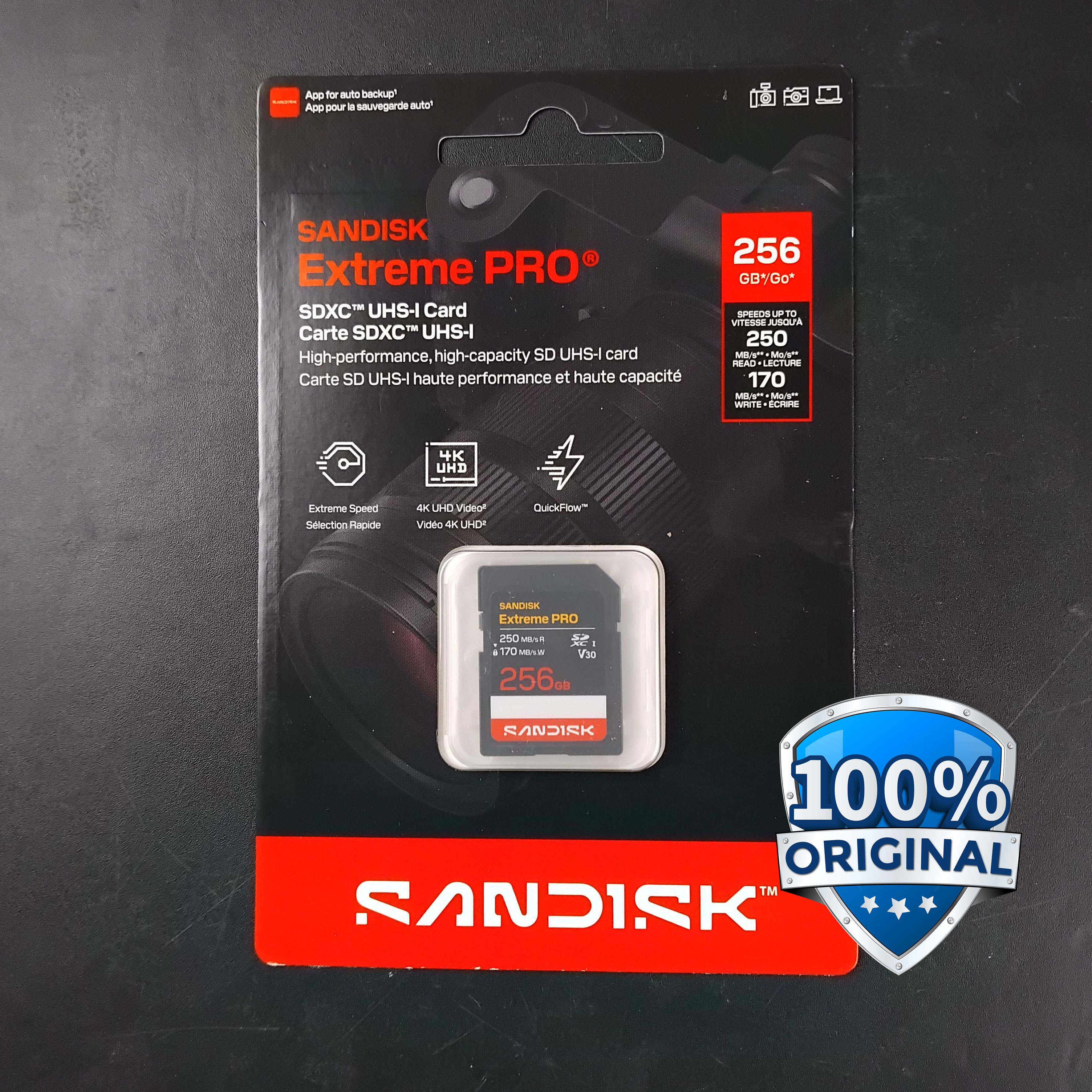 SanDisk Extreme PRO SDXC/HC UHS-I Card U3 V30 4K UHD 250MB/s 256GB - SDSDXXJ Gambar produk SanDisk Extreme PRO SDXC/HC UHS-I Card U3 V30 4K UHD 250MB/s 256GB - SDSDXXJ - Utama