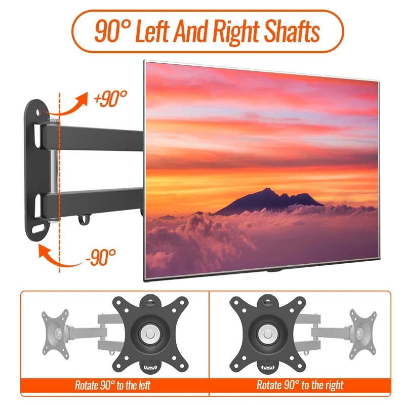 ALROTA Bracket TV Dinding 360 Degree Rotate VESA 100x100 10-27 Inch - DKE-S27 Gambar produk ALROTA Bracket TV Dinding 360 Degree Rotate VESA 100x100 10-27 Inch - DKE-S27 - 6