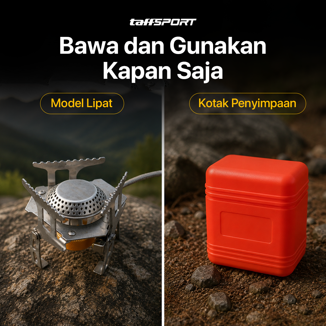 TaffSPORT Kompor Gas Portable Lipat Ultralight Camping Stove Outdoor - WSS-201 Gambar produk TaffSPORT Kompor Gas Portable Lipat Ultralight Camping Stove Outdoor - WSS-201 - 3