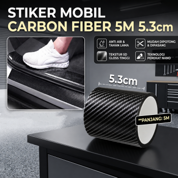 MSUE Stiker Pelindung Mobil Carbon Fiber Car Wrap Film Vinyl 5M - C3841