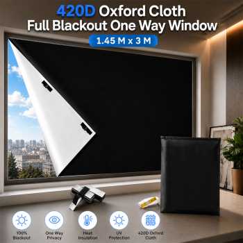 Gen Tirai Jendela Blackout One Way Window Film Anti UV Velcro - AF5