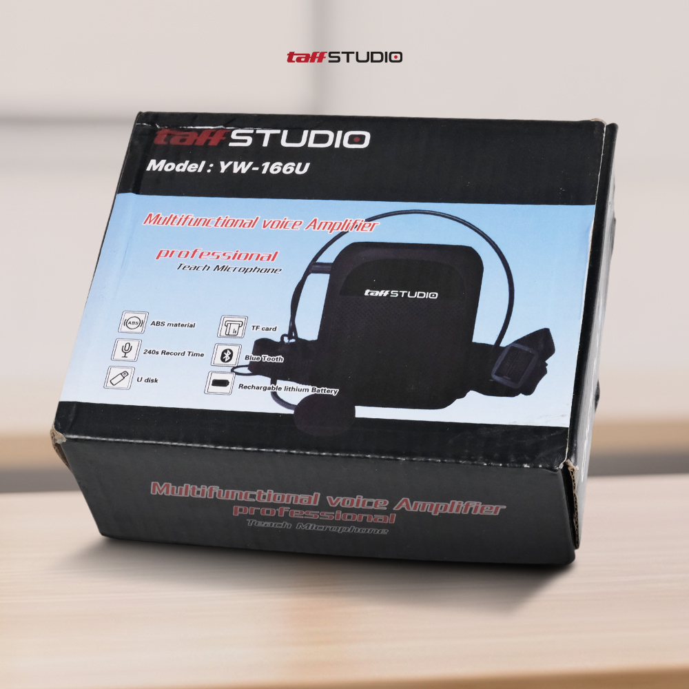 Gambar produk TaffSTUDIO Speaker Pinggang Penguat Suara Bluetooth LED TF Card 10W - YW-166U - Kemasan