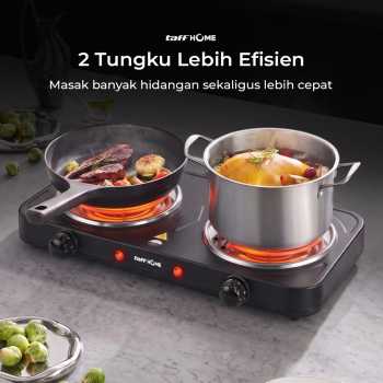 Gambar produk TaffHOME Kompor Listrik 2 Tungku Portable Coil Hot Plate 2000W - C2-2000-05 - 3