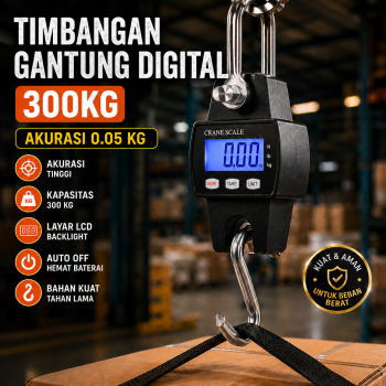 Gambar produk TELEHILL Timbangan Koper Tas Gantung Digital LCD Industri 300kg 0.05kg - WH-A10