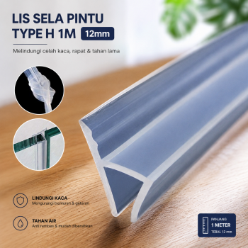Gambar produk Alloet Lis Sela Pintu Silicone Rubber Door Sealing Strip Type H 1M 12mm - TP40