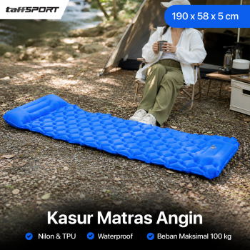 TaffSPORT Kasur Matras Angin Manual Sleeping Pad Waterproof Single - SB-14