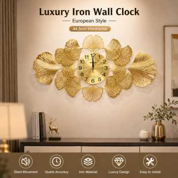 TaffHOME Jam Dinding Quartz Iron Luxury European Style 45cm - 26002