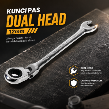 OLOEY Kunci Pas Dual Head Combination Ratchet Wrench Flexible Head - CL6-24