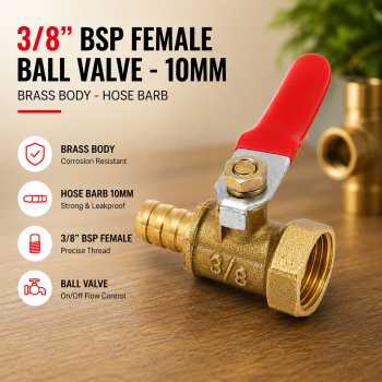MAX Ball Valve Kuningan Stop Kran Air Nepel Selang Pagoda Brass Iron - DN10