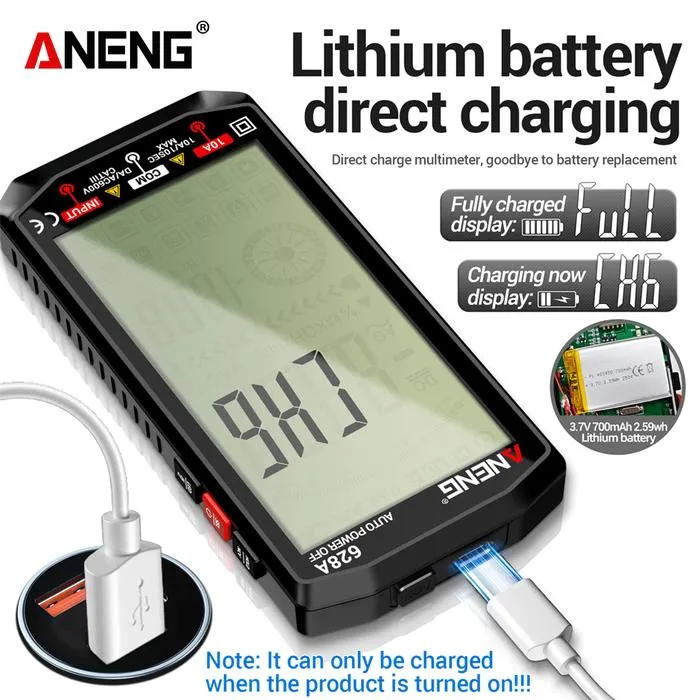 ANENG Digital Multimeter Tester Rechargeable Large Screen 6000 Counts - 628A Gambar produk ANENG Digital Multimeter Tester Rechargeable Large Screen 6000 Counts - 628A - 1
