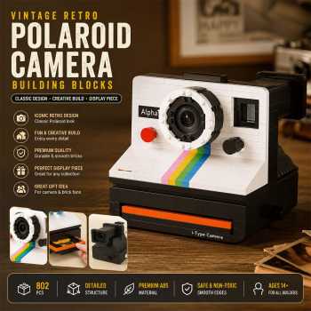 RAZUS Mainan Balok Susun Vintage Retro Camera Polaroid Bricks Blok - XL6601