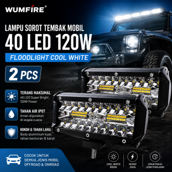 WUMFIRE Lampu Sorot Tembak Mobil Floodlight Cool White IP57 120W - WM40