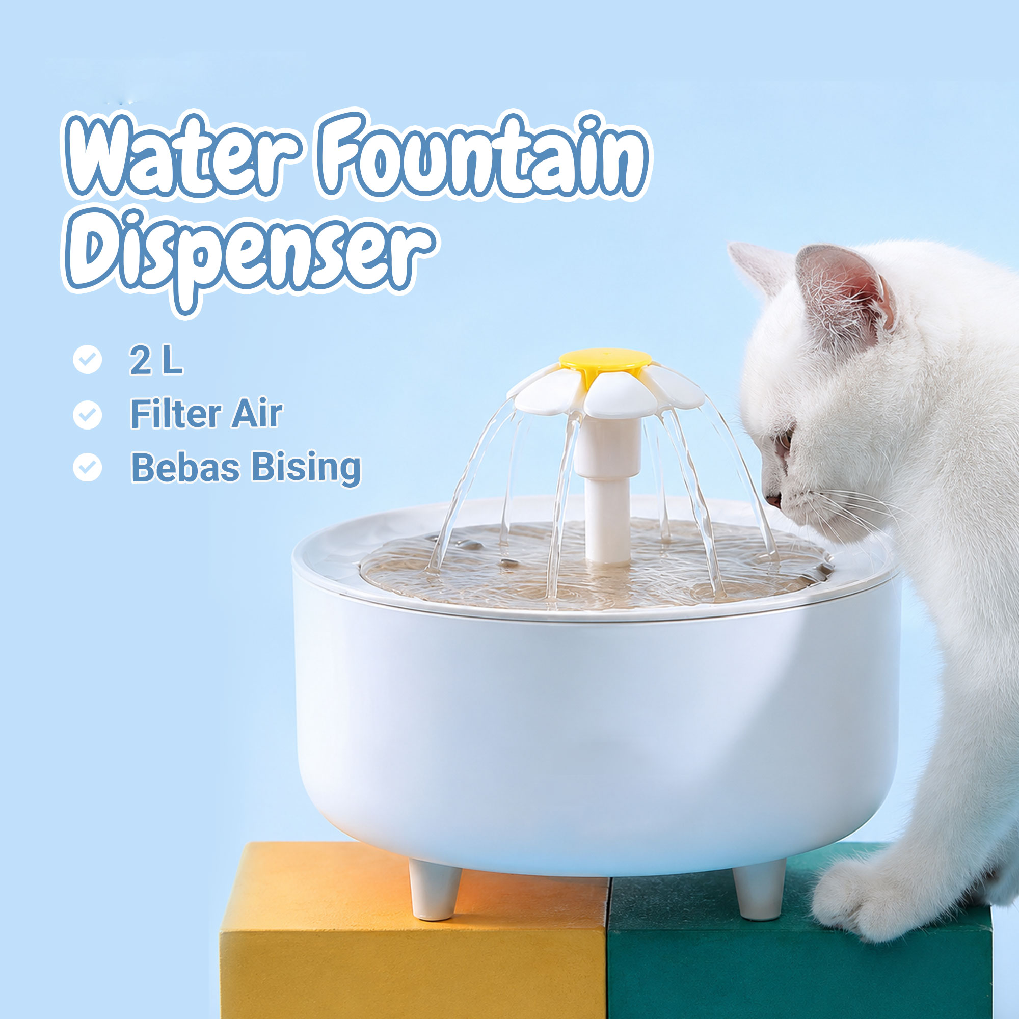 Gambar produk FEIDASH Tempat Minum Anjing Kucing Fountain Dispenser 2L - G3370 - Utama