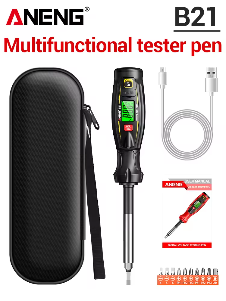 ANENG Obeng Tespen Tester Pen Non Contact Digital Display Alarm - B21 Gambar produk ANENG Obeng Tespen Tester Pen Non Contact Digital Display Alarm - B21 - 8
