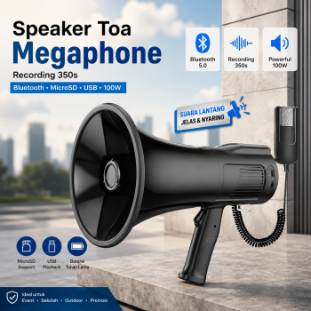HYTONG Speaker Toa Megaphone Recording 350s Bluetooth MicroSD USB 100W - ML-106U