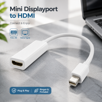Gambar produk Mini Displayport Male to HDMI Female Converter Adapter Nickel plated - Mini DP