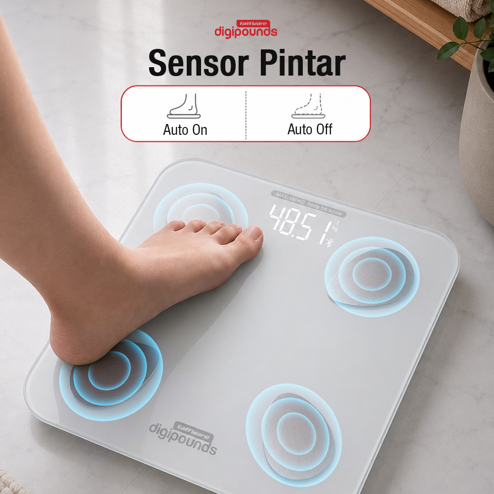 Gambar produk Taffware Digipounds Timbangan Badan Digital Scale Smart App 180kg - FL7081 - 4