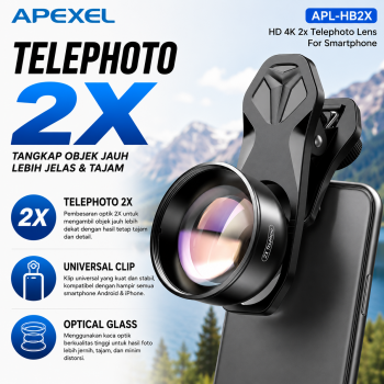 Gambar produk APEXEL Lensa Kamera HP Telephoto Lens 2X With Universal Clip - APL-HB2X