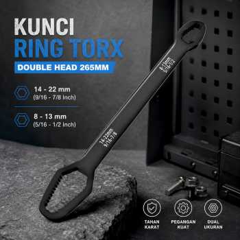 KRIOCY Kunci Ring Universal Torx Wrench Double Head 8mm 8-22mm 265mm - RL215