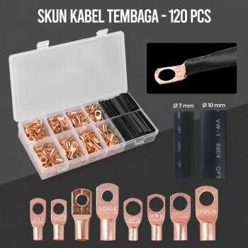 Gambar produk Taffware Skun Kabel Ring Copper Ring Terminal Wire Connector 120 PCS - SC6-25