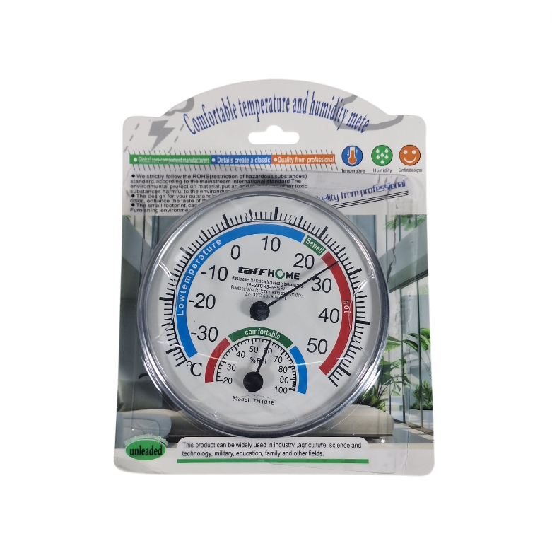 TaffHOME Analog Thermometer Hygrometer Temperature Humidity - TH101B Gambar produk TaffHOME Analog Thermometer Hygrometer Temperature Humidity - TH101B - Kemasan