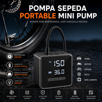 KESHI Pompa Sepeda Portable Mini Pump 150 PSI - PR-718-NC