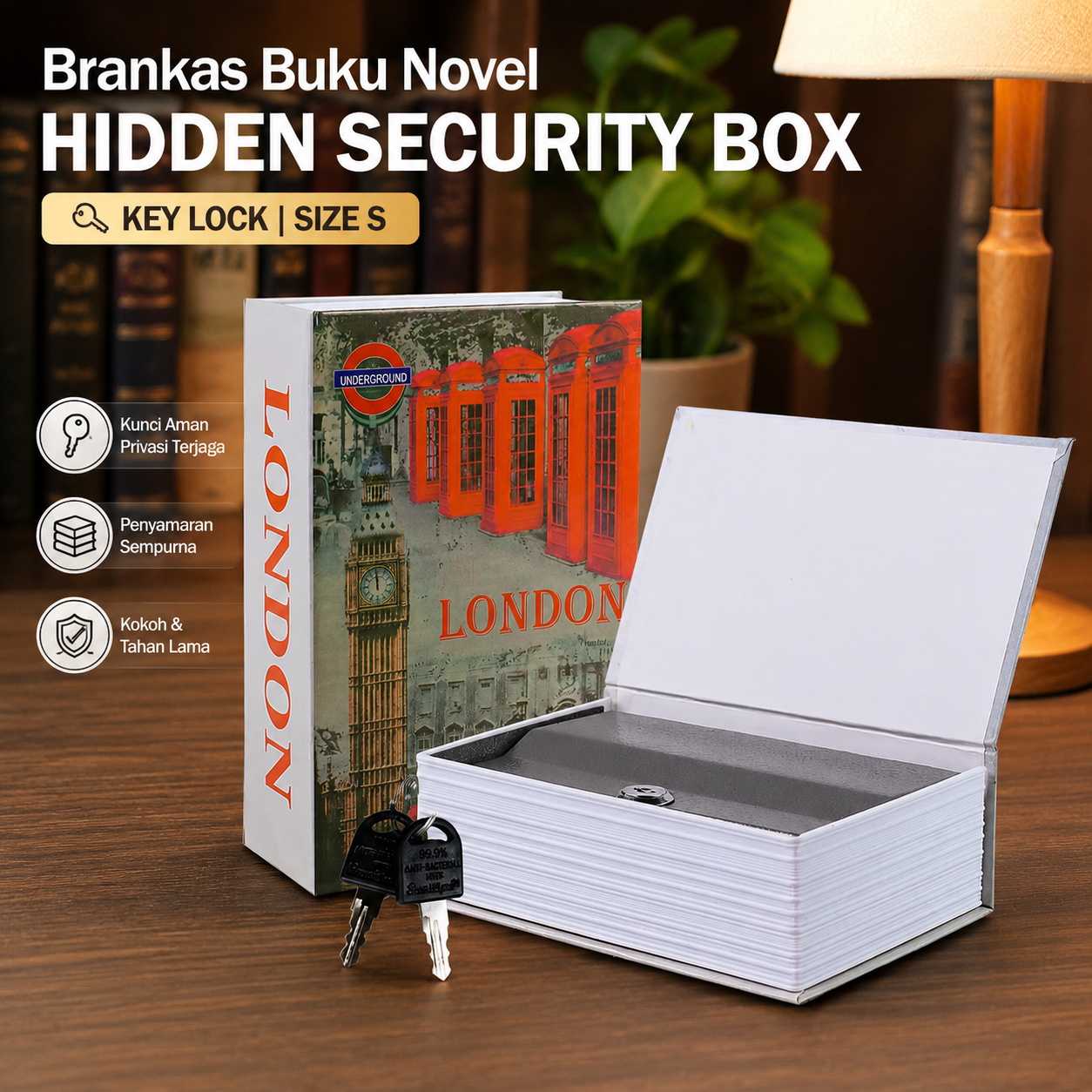 TaffGUARD Brankas Buku Novel Manual Anti Maling Hidden Safe Box Size S - KB-20L Gambar produk TaffGUARD Brankas Buku Novel Manual Anti Maling Hidden Safe Box Size S - KB-20L - Utama