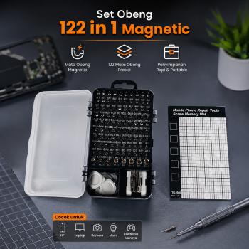 KEITHERN Set Obeng 122 in 1 Magnetic Screw Bits Multifunction Kit - ZT-2000