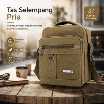 JINGPIN Tas Selempang Pria Canvas Men Shoulder Bag - 1986
