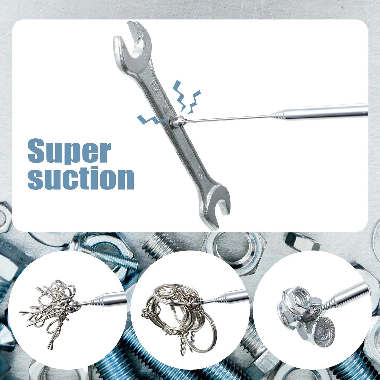 Gambar produk KOROW Tongkat Magnet Teleskopik Fleksibel Pickup Tool 7 Section 69cm - GJ10 - 1