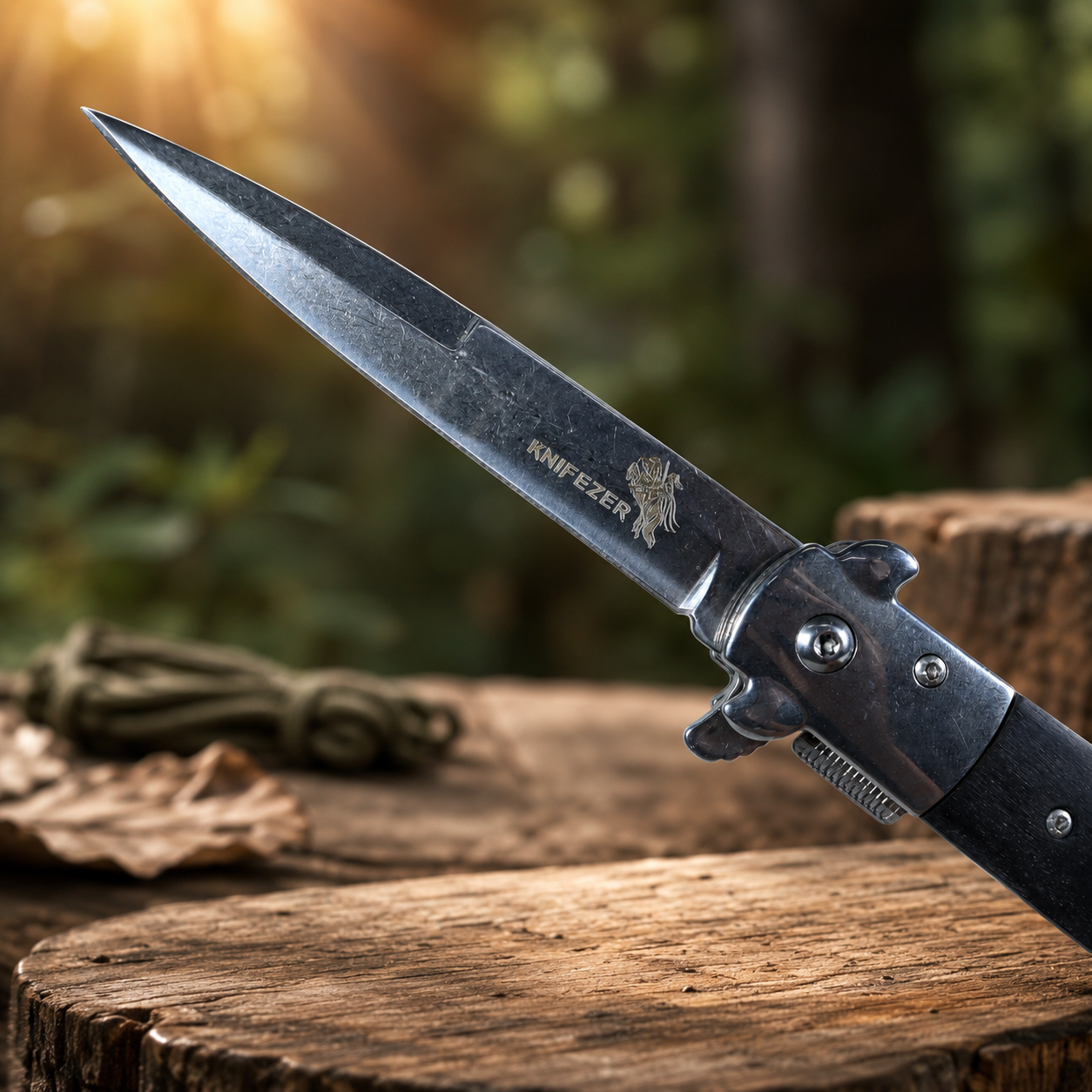 KNIFEZER Pisau Saku Lipat Folding Portable Knife Tool Wood Grip - S12 Gambar produk KNIFEZER Pisau Saku Lipat Folding Portable Knife Tool Wood Grip - S12 - 3