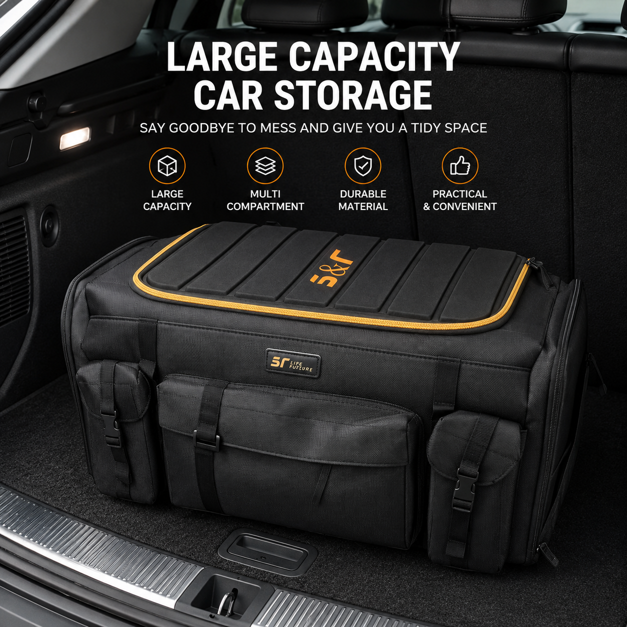 S&R Car Seat Organizer Mobil Bagasi Foldable Oxford 50L - S57 Gambar produk S&R Car Seat Organizer Mobil Bagasi Foldable Oxford 50L - S57 - 1