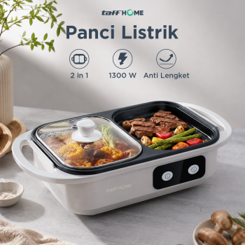 Gambar produk TaffHOME Panci Listrik Electric Hotpot BBQ Grill 2in1 Non Stick 1300W - DYG-03