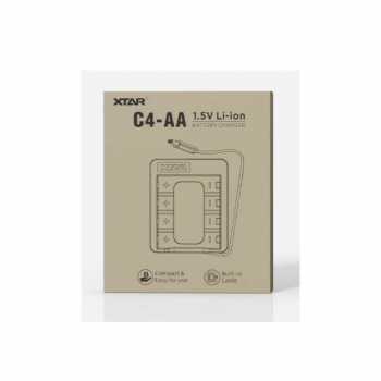 Gambar produk XTAR Charger Baterai 4 Slot AA 1.5 V Li-ion 5V 2A Built-in USB Type-C - C4-AA - Kemasan