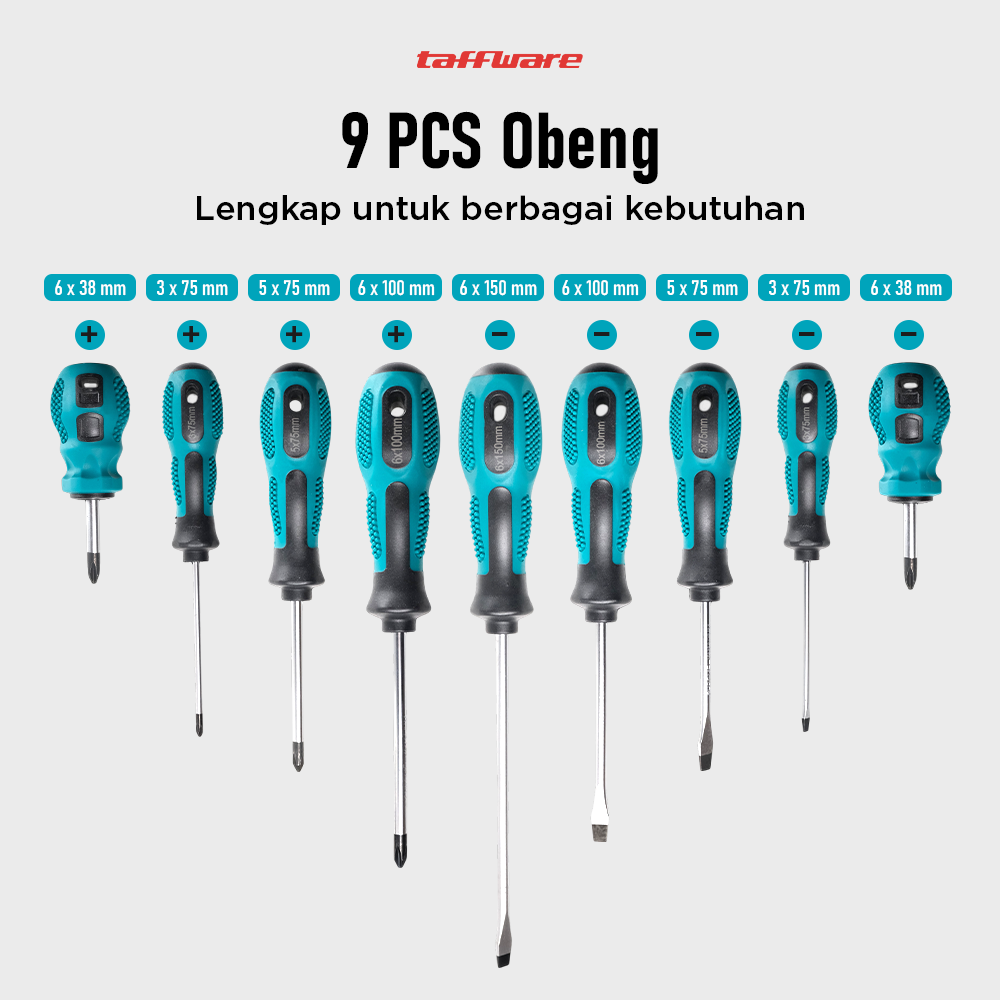 Gambar produk Taffware Obeng Set Reparasi Magnetic Head 9 in 1 - SK803 - 1